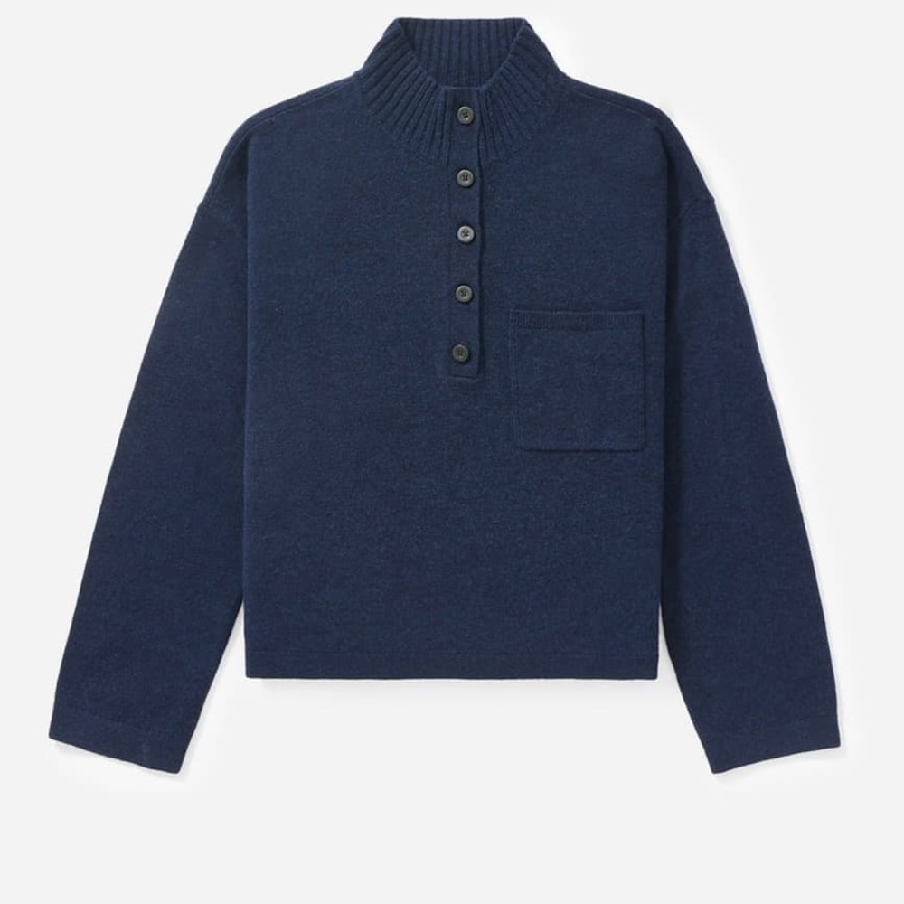 Everlane Recashmere Button Mock Neck Sweater - Picture 10 of 10